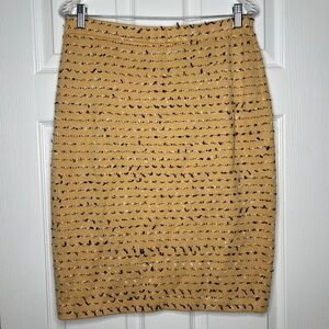 St. John Collection Camel Bouclé Knit Pencil Skirt – Size 12 | Pull-On
